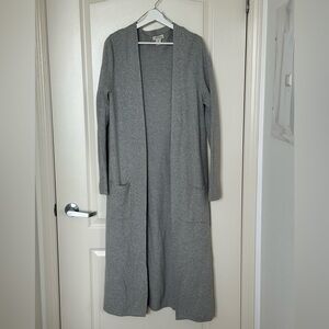 ruby moon Long Open-Front Gray Knit Cardigan